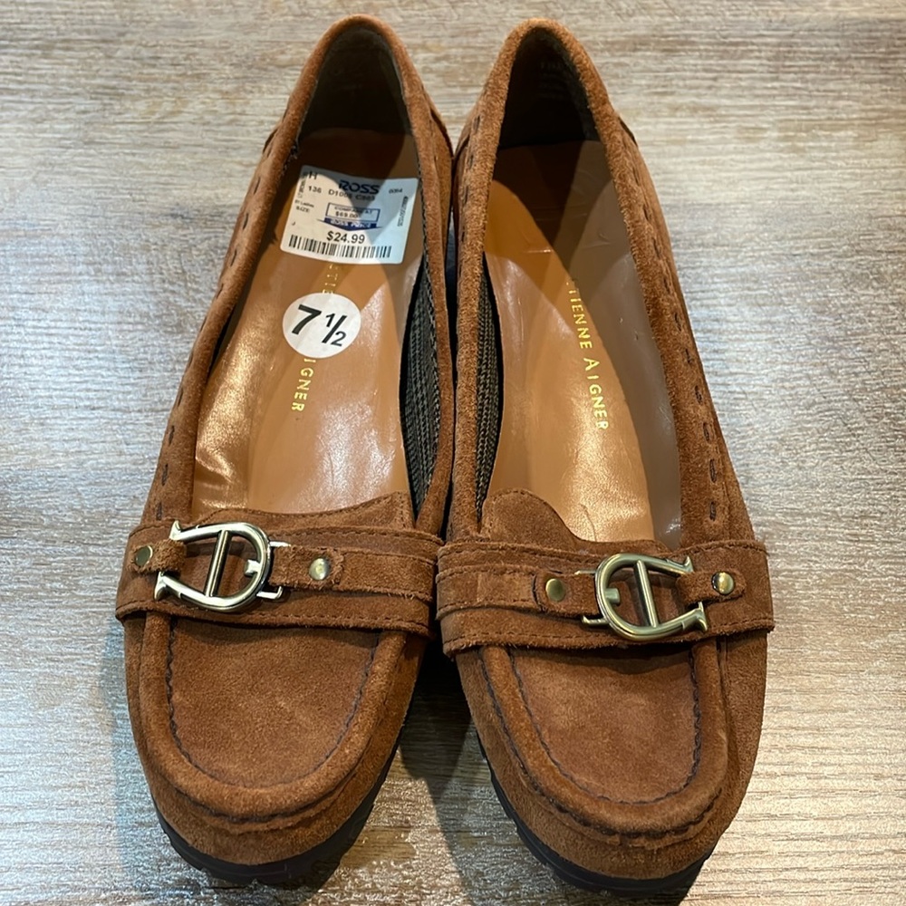 Etienne Aigner brown suede shoes